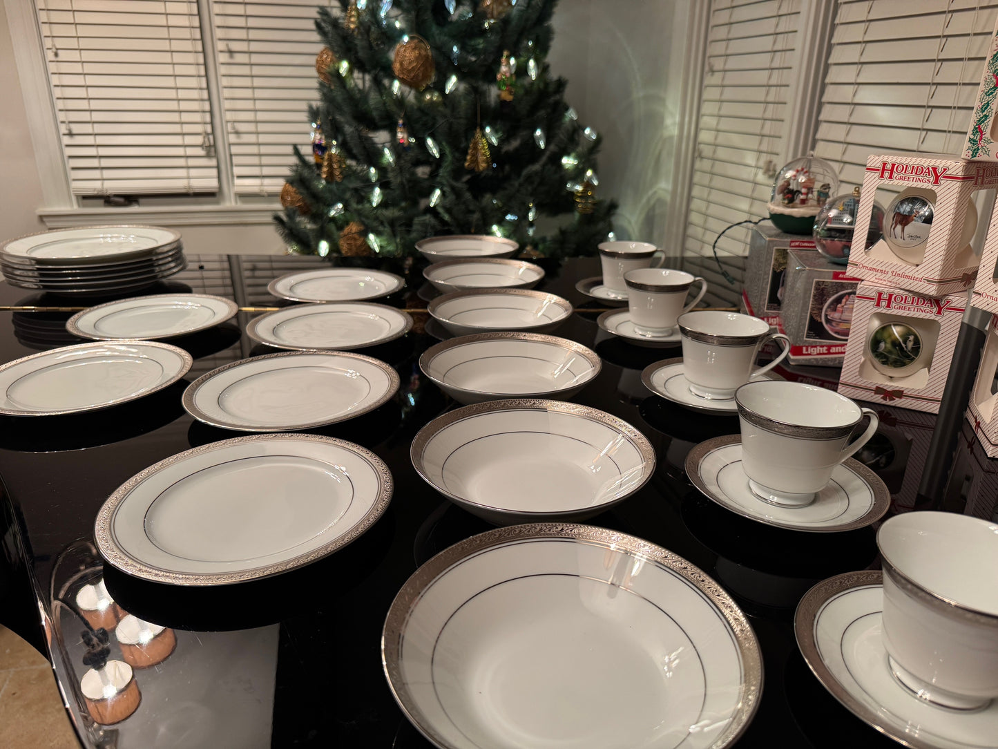 Noritake Crestwood Platinum, Dinnerware Set, 28 Pcs LOT PLA001